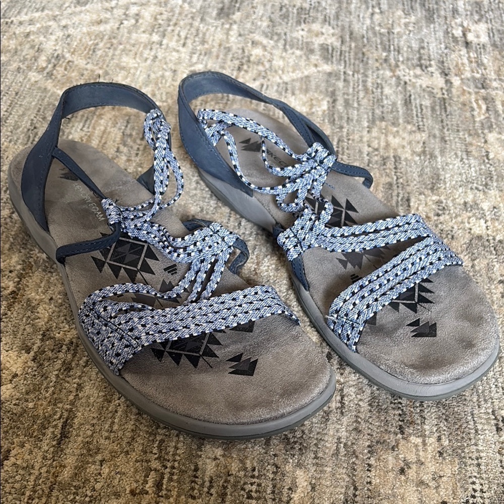Skechers Blue and Gray Strappy Sandals - size 11 - women’s